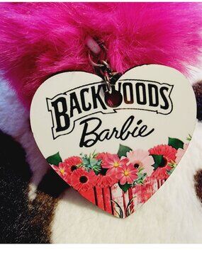 Backwoods Barbie Floral Pom Pom Fuzzy Ball Keychain